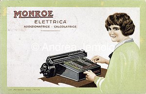 Typewriter Monroe Advertising postcard | Andrea Jemolo