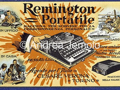 Typewriter Remington Advertising postcard | Andrea Jemolo
