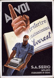 Typewriter Everest Advertising postcard | Andrea Jemolo