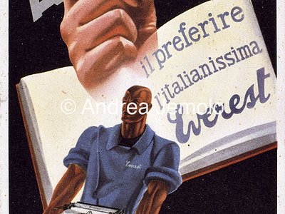 Typewriter Everest Advertising postcard | Andrea Jemolo