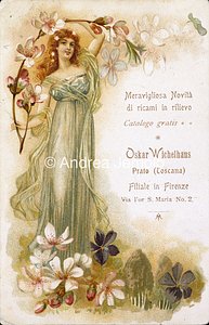 Oskar Wichelhaus - Ricami Advertising postcard | Andrea Jemolo
