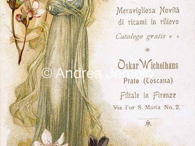 Oskar Wichelhaus - Ricami Advertising postcard | Andrea Jemolo
