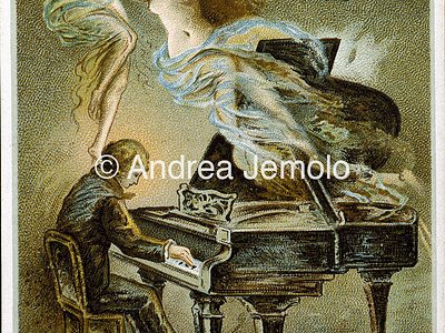 Solavaggione - Pianoforti Advertising postcard | Andrea Jemolo