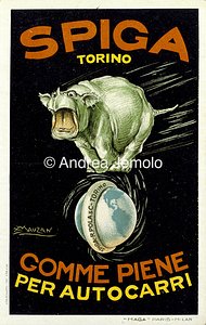 Pneumatici Spiga Cartolina pubblicitaria | Andrea Jemolo