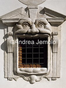 Window of the garden of Palace Zuccari - Hertzian Library Window of Palazzo Zuccari on via Gregoriana | Andrea Jemolo