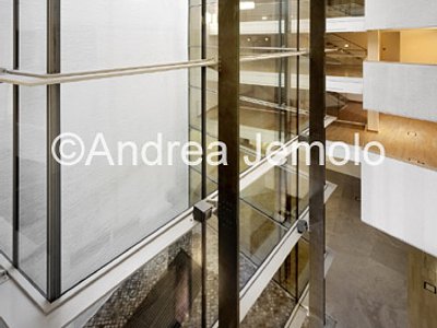 The new Hertzian Library Detail views of light well in steel an solar control glass | Andrea Jemolo