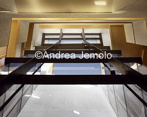The new Hertzian Library Detail views of light well in steel an solar control glass | Andrea Jemolo