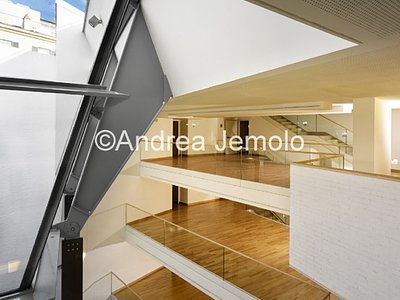 The new Hertzian Library The trusses and flared top of the glazed cavaedium | Andrea Jemolo