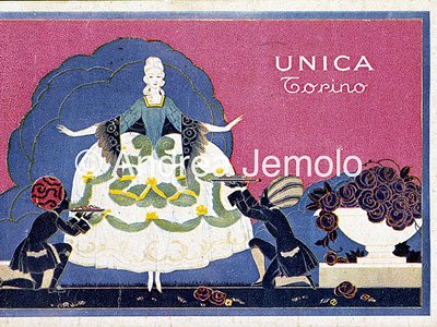 Chocolate e cocoa Unica Advertising postcard | Andrea Jemolo