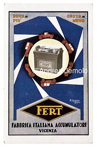 Batteries Fert Advertising postcard | Andrea Jemolo