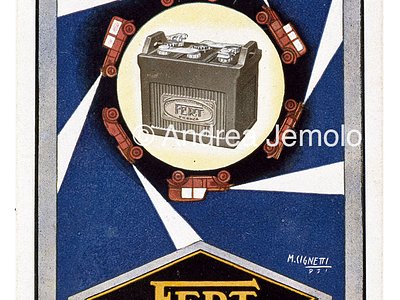 Batteries Fert Advertising postcard | Andrea Jemolo