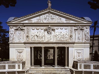 Casina of Pius IV Loggia of the Nymphaeum prospect towards the oval court | Andrea Jemolo