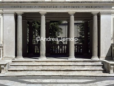 Casina of Pius IV Loggia of the Nymphaeum prospect towards the oval court | Andrea Jemolo