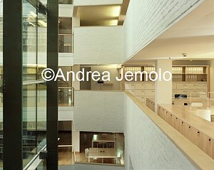 The new Hertzian Library Detail views of light well in steel an solar control glass | Andrea Jemolo
