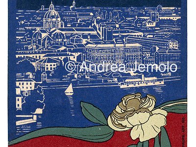 Lariana Navigazione Advertising postcard | Andrea Jemolo