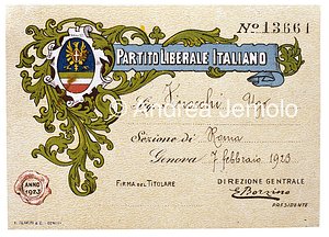Tessera del Partito Liberale Italiano  | Andrea Jemolo