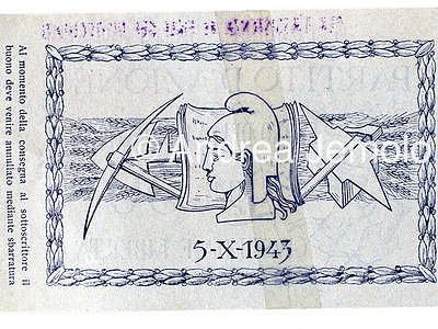 Stamp for subscription of Partito d'Azione - recto  | Andrea Jemolo