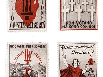Stamps for subscription of Partito d'Azione  | Andrea Jemolo