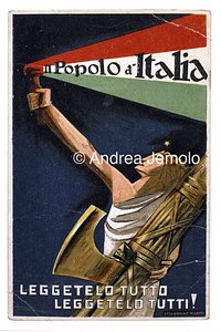 Cartolina del giornale Il Popolo d' Italia  | Andrea Jemolo