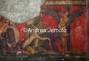 Villa of the Mysteries Hall of the Great Fresco - The initiate reaches a covered object - The whipping | Andrea Jemolo