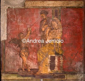 Villa of the Mysteries Hall of the Great Fresco - The initiate prepares, with the help of an attendant, for wedding | Andrea Jemolo