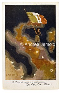 Postcard of fascist propaganda for the March on Rome  | Andrea Jemolo