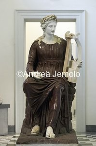Archaeological National museum Farnese Collection - Apollo with lyre sitting on the rock - Porphyry | Andrea Jemolo