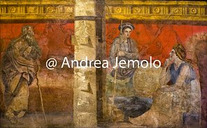 Archaeological National museum Boscoreale - Megalographia from villa of Publius Fannius Sinistor - Greek philosopher, Macedonian prince and Asia | Andrea Jemolo