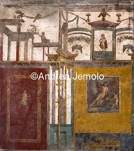 Archaeological National museum Pompeii - House of the Vestals - Wall decorated with Myth of Narcissus | Andrea Jemolo