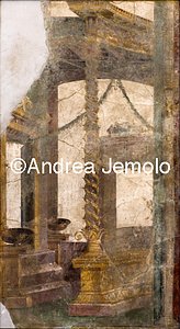 Archaeological National museum Pompeii - Casa di M. Fabio Rufo - House of M. Fabius Rufus - Architecture with golden walls | Andrea Jemolo