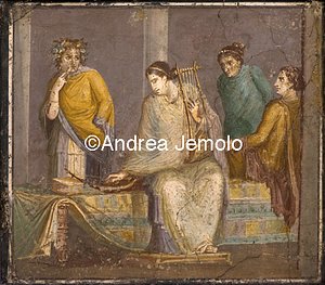 Archaeological National museum Herculaneum - A citareda tuning the strings | Andrea Jemolo