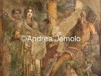 Archaeological National museum Pompeii - House of the Tragic Poet - Hera is driven by Iris to Zeus | Andrea Jemolo