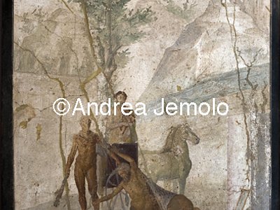 Archaeological National museum Pompeii - House of Jason - Heracles grabs by the hair the Centaur Nessus | Andrea Jemolo