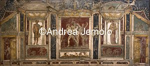 Archaeological National museum Pompeii - House of Meleager - Silenus supported by Satyrs | Andrea Jemolo