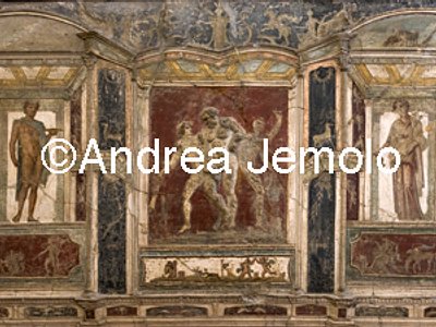 Archaeological National museum Pompeii - House of Meleager - Silenus supported by Satyrs | Andrea Jemolo