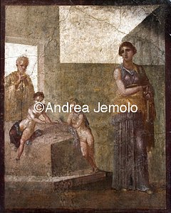 Archaeological National museum Pompeii - House of the Dioscuri - Medea meditating the killing of the sons | Andrea Jemolo